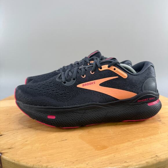 Brooks Ghost Max Womens Size 9 Shoes Black/Raspberry Athletic Running Sneakers - Picture 3 of 8